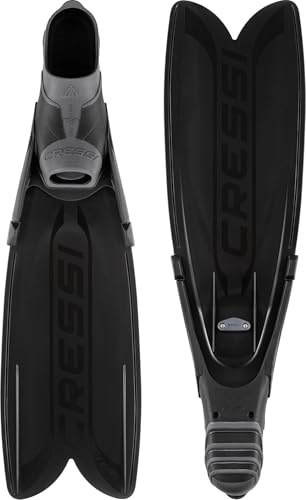 CRESSI Gara Turbo Flex Fins Black 38/39 - Pinna Unisex Leggera Reattiva Performante con Sistema Modulare Gara a Pale Intercambiabili per Immersioni, Apnea, Pesca Sub, Snorkeling, Nero, 38/39