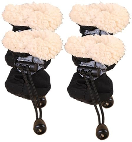 Welpenstiefel für kleine Hunde, 4 x warme Schneestiefel für den Winter, reflektierend, wasserdicht, atmungsaktiv, für Wandern, Camping, tägliche Spaziergänge