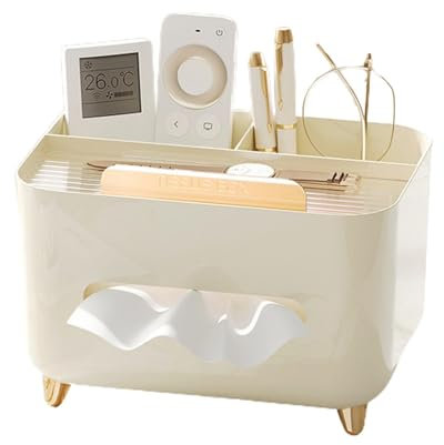 Soporte para Mando a Distancia, Caja de Almacenamiento de pañuelos, portapañuelos Multifuncional con Base Antideslizante, Funda para Caja de pañuelos, Organizador de mesita de Noche para Cuarto de