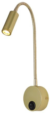 Ohulelks Lampada da Parete A Collo D'Oca A LED 3W Caldo 3000K AC85-265V, con Cablaggio Tipo Luce da Comodino con Proiettore Regolabile Girevole, Montata A Parete Lampada da Lettura A Luce Soffu