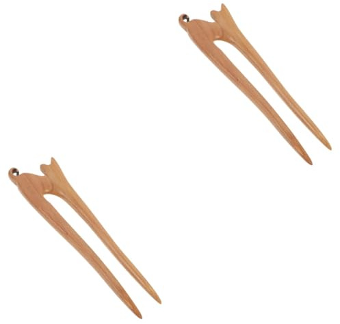 WOONEKY Lot De 2 Épingles À Cheveux En Forme De Chat Pour Femme, Accessoires De Coiffure En Bois, Baguettes Pour Cheveux, Bâtonnets En Bois Pour Filles, Bâtonnets Pour Cheveux De Chat