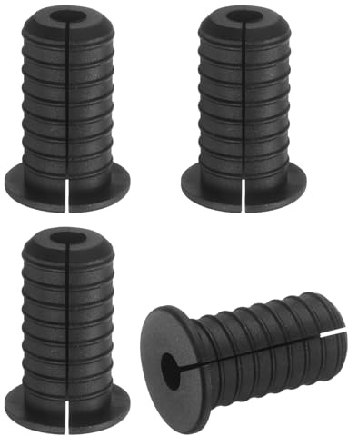 sourcing map 4Pcs Wall Grommets 3/4 Inch 19mm Silicone Anti-Slip Wall Pass Through Cable Bushing Feed Through Grommets Ethernet Cable Routing Kit, Black