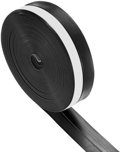 M METERXITY Guarnizione Per Porta In Silicone, 1 Pollice (25mm) 10 Metri Ferma Spifferi Per Porte/Finestre/Box Doccia, Nastro Adesivo Sigillante [Nero]