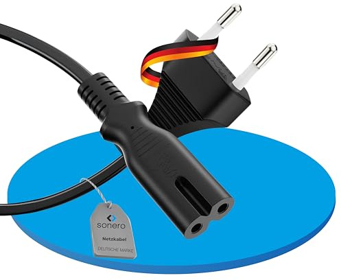 sonero Netzkabel Eurostecker Typ C auf IEC C7 2-polig für PS4 PS5 TV 5m
