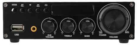Luocute 2.1 Amplificador Estéreo de Canal, 30WX2+60W Bluetooth 5.1 HiFi Digital Subwoofer Receptor con Control Remoto, Adecuado para Altavoces Pasivos de 4 a 16 Pulgadas (Enchufe de la UE)