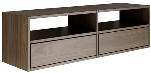 Selsey Mueble bajo para TV, Color Nogal Wisconsin, Moderno, 100 x 30 x 30 cm (Ancho x Profundidad x Alto), Mueble de TV para salón, Armario con Solapas, Empuje para Abrir, Armario bajo para Colgar en