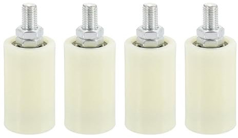 PATIKIL 70mmx40mm Slide Gate Guide Roller, 2Set Adjustable Nylon Rollers for Sliding Rolling Gate of Balconies Bedrooms Bathrooms Shops Industry, White