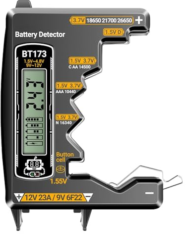 Portable Battery Detector - Multi-Function Voltage Analyzer, Capacity Checker for Car Remote Controls Household Gadgets Toys | Lightweight Electrical Measuring Tool for Outdoor Travel Survival