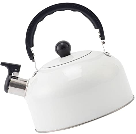 IMIKEYA Bouilloire Sifflante Inox pour Cuisinière Gaz et Induction Poignée Antibrûlure Théière Économe en et Compatible Plaque de Cuisson