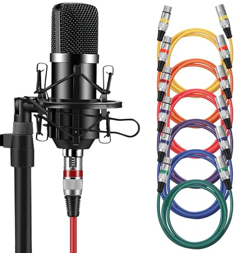 Toddmomy XLR Mikrofonkabel Farben Robustes XLR Audiokabel Männlich zu Weiblich Farbcodiertes Mikrofonkabel für Mixer Lautsprecher Studioaufnahme Einfach zu Verwenden