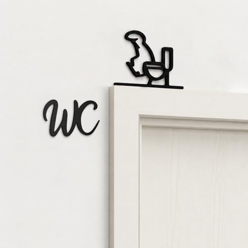 ARYIMYDP Segno Decorativo WC, Accessori per Bagno Divertenti, Targhe da Bagno Simpatiche, Decorazione a Parete per Appartamento Residenza Negozio Festa Hotel Camera Cucina Soggiorno
