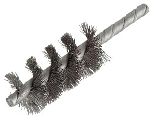 wolfcraft Spazzola cilindrica in filo d'acciaio Ø 38 mm - Per la sverniciatura e la pulizia - per la preparazione di saldature - per tubi interni - metallo, lamiera, legno, pietra - 2128000
