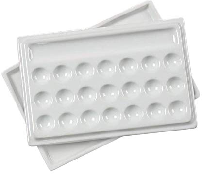 Jack Richeson 22 Well Porcelain Palette with Lid, Large