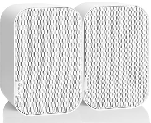 Artsound UNI40, Ensemble de 2 Enceintes passives, Enceinte HiFi 2 Voies, 20-100 Watts, Support Mural avec Articulation à rotule, Convient pour Les Grands espaces tels Que Cuisine, café, Magasin,