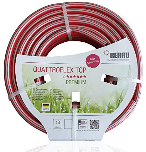 REHAU Premium Gartenschlauch Quattroflex Top 1/2 Zoll, Länge 50 Meter