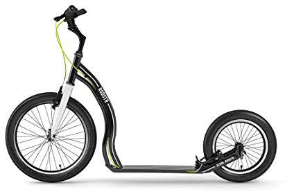 YEDOO Rodstr Tretroller - bis 150 kg, Kickscooter mit Luftreifen 20/16 - Roller Scooter für Erwachsene aus Aluminiumlegierung mit verstellbaren Lenker, Dogscooter, Gewicht 7,4 kg, schwarz/weiß