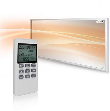 Mirrorstone NXT Gen Remote Controllable Thermostat 700W Far Infrared Electric Panel Heater - Suspended Ceiling or Wall Mount Heater - Energy Efficient
