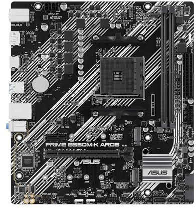 Asus PRIME B550M-K ARGB, AMD B550, AM4, Micro ATX, 2 DDR4, HDMI, DP, PCIe4, 2x M.2