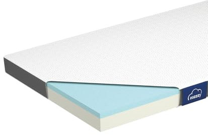 Genius Eazzzy Topper Classic 100x200cm Höhe 7 cm H2 H3 - orthopädische Matratzentopper für Matratze & Boxspringbett aus Gelschaum | Matratzenauflage 100x200 für Allergiker + Bezug