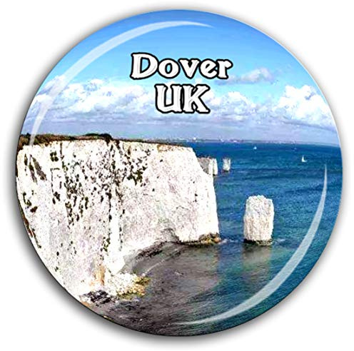 Die weißen Klippen von Dover England UK Kühlschrankmagnet 3D Kristallglas Tourist City Travel Souvenir Sammlung Geschenk Starke Kühlschrank Aufkleber