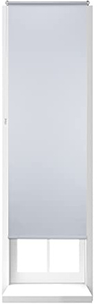Relaxdays 2 x Thermo Verdunklungsrollo, Hitzeschutz, Fenster Seitenzugrollo, Klemmfix ohne Bohren, 70x210, Stoff 66 cm, weiß