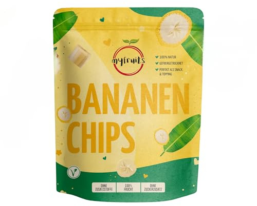 myfruits® Bananskivor frystorkade 100 g till 100 % av bananer – utan socker – tillsatser – råkostkvalitet