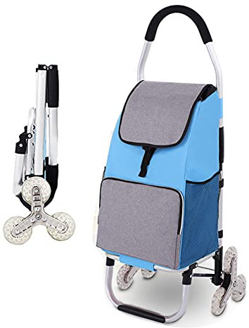 Carrello della spesa Trolley 6 ruote Silenzioso Rimovibile Staffa in lega di alluminio 40L pieghevole robusto 50kg Ruota da arrampicata in acciaio inossidabile Viaggio picnic + 2 Corda Elastica