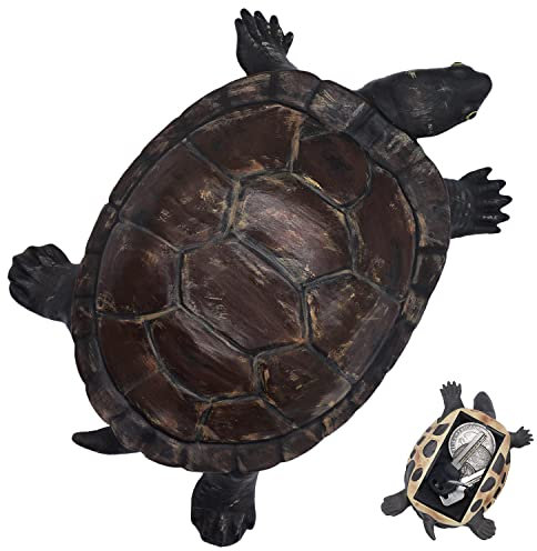 USEAMIE Hide a Spare Key Holder Tortoise Large Ornament Keeper Safely Hiding Key or Important Items for Outdoor Garden or Indoor Turtle Shape