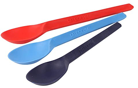 Dr. Böhm Flexy Mini Löffel 3'er Set | Besteck Baby Kinder Kleinkinder Fütterlöffel Breilöffel Säuglinge Senioren Pflegebedürftige | füttern leicht | bpa-frei Silikon weich | kein Plastik Bisphenol A