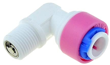 bzcemind Robinet anti-retour droit coudé à raccord rapide pour tuyau extérieur de 0,6 cm mâle à osmose inverse - Raccord de tuyau en plastique de type L mâle vers tuyau de 0,3 cm BSP de 0,6 cm