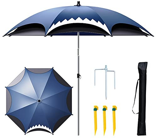 LIGUOYI Ombrellone da Sole/Pesca/Spiaggia 220cm/240cm Ombrellone Impermeabile da Terrazzo Inclinazione di 360° Staccabile Altezza Regolabile Ombrellone Parasole da Esterno per Spiaggia,Pesca
