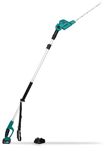 VONROC Taille-haie télescopique 20V - Lame inclinable - Perche Extensible (200-260 cm) – 1 Batterie 4.0ah et Chargeur Inclus