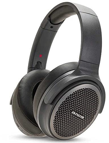 AIWA - HST-250BT/TN Cuffia Stereo Wireless, Design Over-ear, Ergonomiche, con HYPERBass, Bluetooth, Vivavoce, Aux in, Mp3 Player Via MicroSD,12 h Autonomia, Colore Grigio Scuro