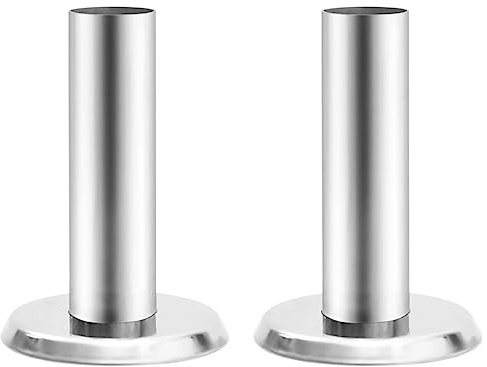vidaXL 304 Stainless Steel Pool Ladder Handrail Brackets - 2 pcs Set with Cover Plate, Silver, Brushed Finish for Inground Pools, 42 mm Pole Compatible