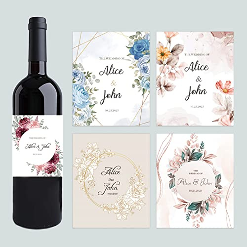 Personalisierte Weinflaschen-Aufkleber, Hochzeit, Verlobung, Party, Geschenk, Braut, Wertschätzung, Party, Weinaufkleber, Etikett (40 Stück, 8,5 x 10 cm)