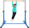 COSTWAY Gymnastik Turnreck, Turnreck 90-150cm höhenverstellbar, Reckstange klappbar mit Rollen, tragbarer Turnstangen bis 100kg belastbar, Reckanlage, Trainingsgeräte (Blau)
