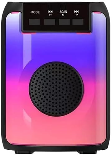 COSHANO Altavoz Portatil con Bluetooth Efecto de Luces LED RGB Speaker con Lector USB MP3 Torre Karaoke con Radio Integrada, Altavoces