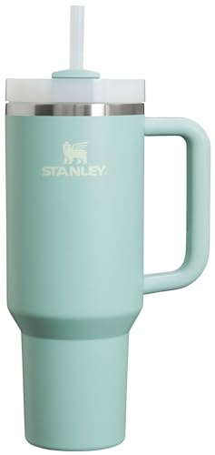 Stanley Quencher H2.0 Tumbler with Handle 40 oz Screw Lid with Straw Included Leak-Proof Car Cup Holder Travel Friendly Insulated Steel Tumbler