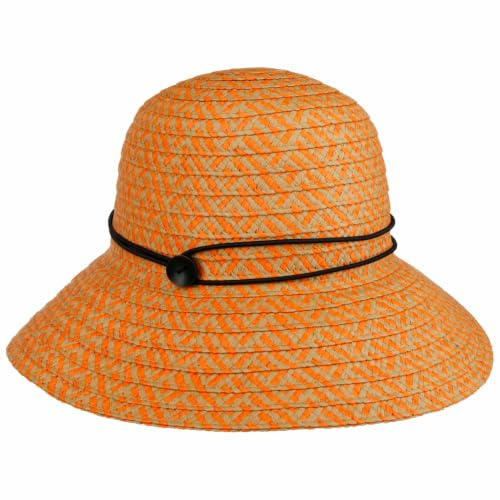 Seeberger Twotone Schlapphut Sommerhut Strohhut Gartenhut Strandhut Damenhut Damen - Sommer Frühling-Sommer - One Size orange