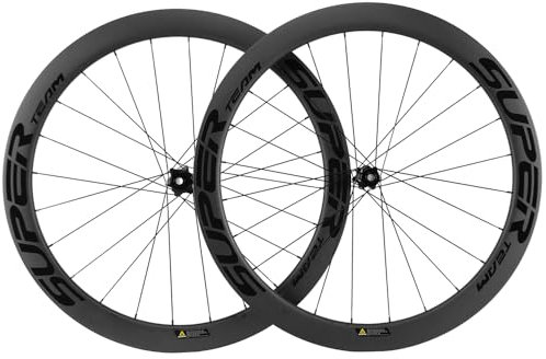 SUPERTEAM Rennrad Scheibenbremsräder 700c schlauchlos 50mm Carbon Laufradsatz Tubeless Ready U Form