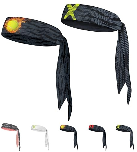 Bandana Stirnband Kinder 2er-Set 80 × 5 cm – Tennis/Neon X