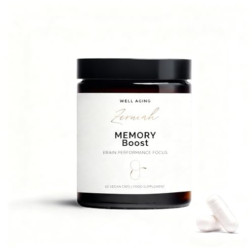 Zeruiah - Memory Boost Complemento Alimenticio para 1 Mes | con Melena de León y Vitamina B5 Potenciador Cognitivo que Aumenta la Memoría y Concentración 60 cápsulas