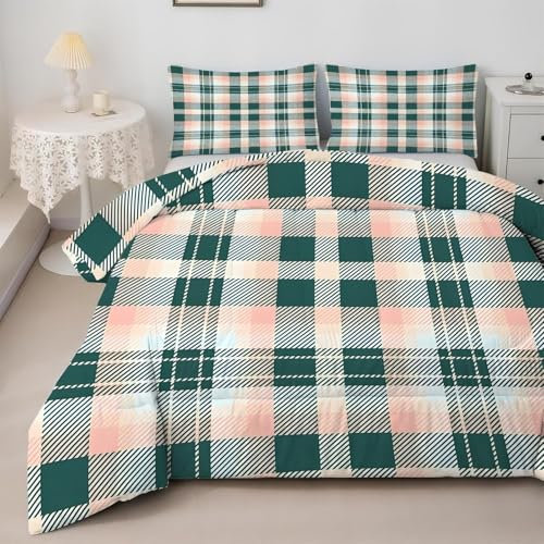 Bettdecke 200x220 Ohne Bezug Nutzbar, Farbverlauf Streifen Bettdecken Waschbar Ganzjahresdecke Retro Stil 4 Jahreszeiten Steppdecke, Bettzeug Microfaser mit 2 Kissenbezug für Sommer Winter Doppelbett