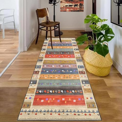 Tapis de Couloir Passage Long 50 x 200 cm Tapis de Cuisine Devant ​Evier Lavable Tapis pour Couloir Tapis de Sol d'Entrée Intérieur Antidérapant Tapis de Sol Decoration pour Entrée, Chambre, Salon