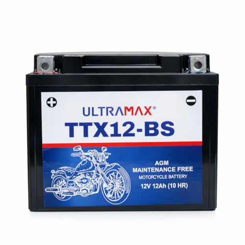 UltraMax TTX12-BS 12v 10Ah 160 CCA Sealed AGM Motorcycle Motorbike Battery