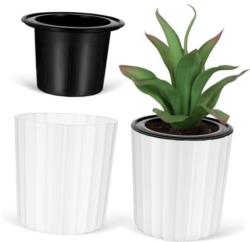 Homoyoyo 2 Pièces Pot de Plante Auto Arrosage Plastique pour Jardin Hydratation Automatique pour Plantes Intérieur