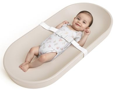 COMOMY Baby Wickelauflage Abwaschbar und Wasserdicht, Wickelunterlage auf PU-Material, Leicht und Weich Wickelmatte mit Sicherheitsgurt, 72,5x36 cm, für Kommode & Wickeltisch