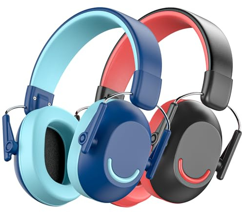 Link Dream 2Pack Ear Protection Ear Muffs for Kids Toddler Noise Cancelling Reduction SNR 30dB for Show, Concert, Events, Fireworks -Black+Blue