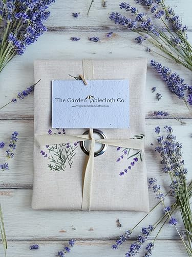 Lavender Fields Outdoor Tablecloth with Parasol Hole, Wipeable PVC Garden Table Cover. Waterproof & Durable Floral Tablecloth for Patio or Outdoor Dining (1, Square - 140cm by 140cm)