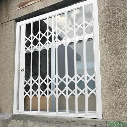 Rejas para Ventanas Exteriores Rejas de Seguridad Antirrobo para Ventanas y Puertas, Ventana Corredera Plegable de Aleación de Aluminio con Cerradura, Reja para Ventana de Sótano para Gatos y Perros.(